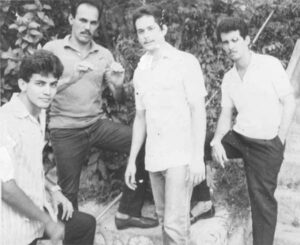 Alberto Garrido, José Mariano Torralbas, Marcos González y Amir Valle, en Santiago de Cuba, 1984.